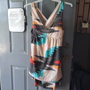 Billabong Designer's Closet Southwestern Aztec Crossover Back Tie Dress …